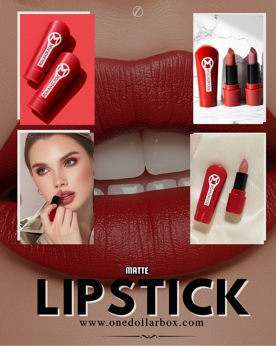 Matte Lipstick – Shades of Pink, Maroon & Red / Per Piece