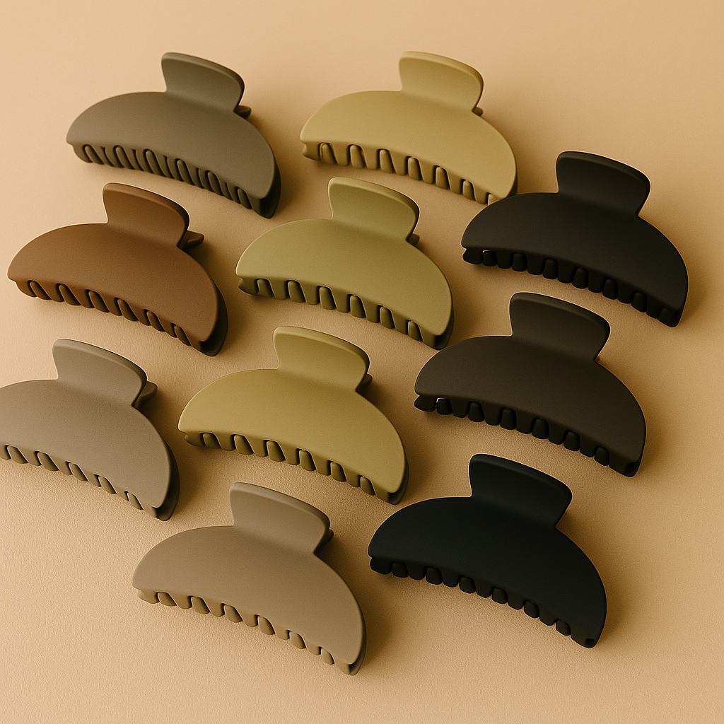 Matte Elegance Hair Claw Set – 9 Neutral Shades / Per Piece