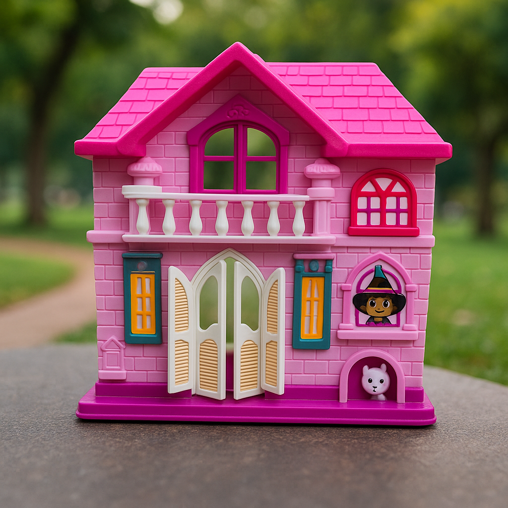 Pink Dollhouse Toy for Girls – Portable Mini Dream Home