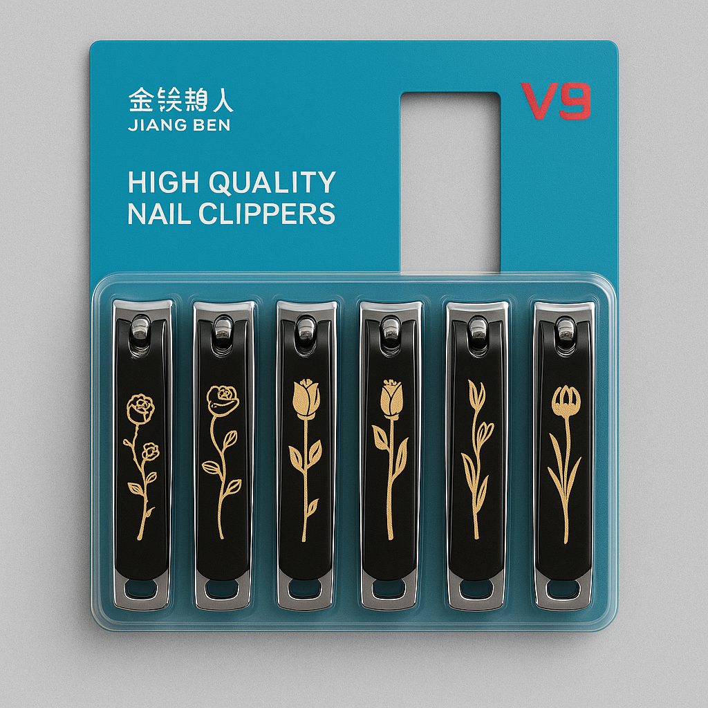 Jiang Ben Floral Nail Clipper Set – 6 Pcs Premium Steel / Per Piece