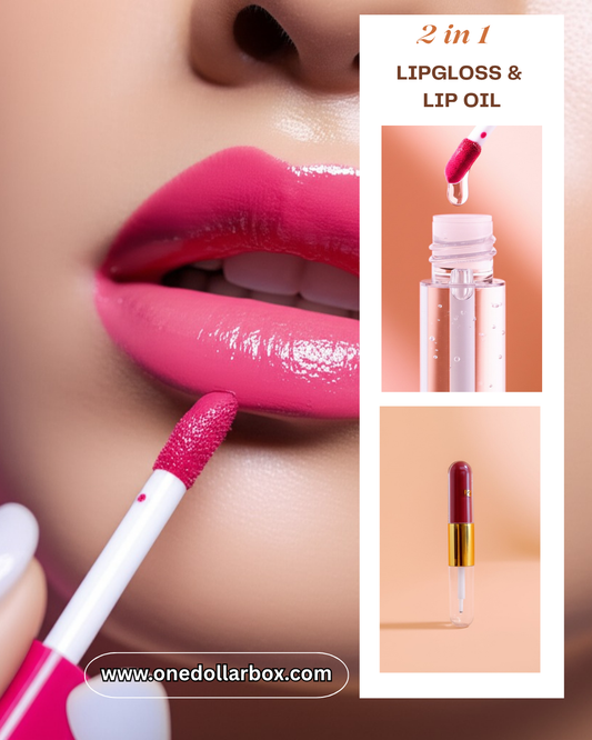 2-in-1 Lip Gloss & Lip Oil Duo – Rich Shine & Nourishing Care