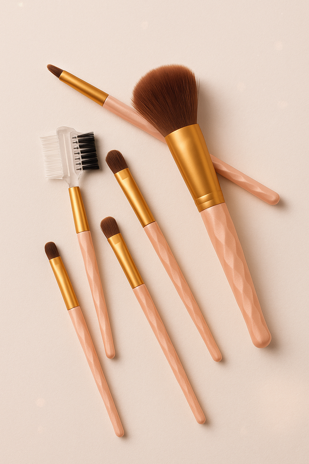 Peach Gold 5-Piece Makeup Brush Set