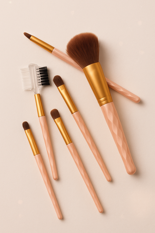 Peach Gold 5-Piece Makeup Brush Set