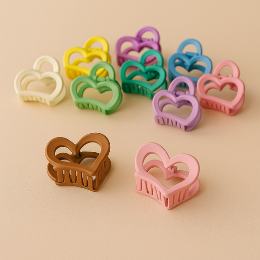 Color Pop Heart Hair Claw Set of 2