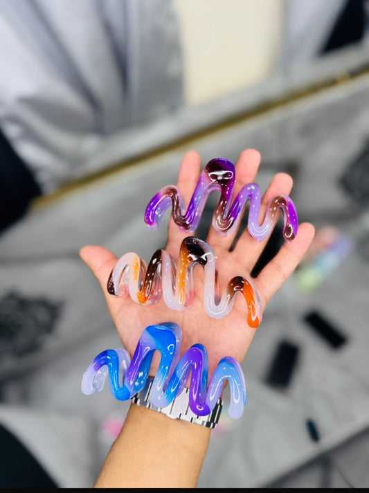 Glossy Wave Hair Claws – Pastel Collection / Per Piece