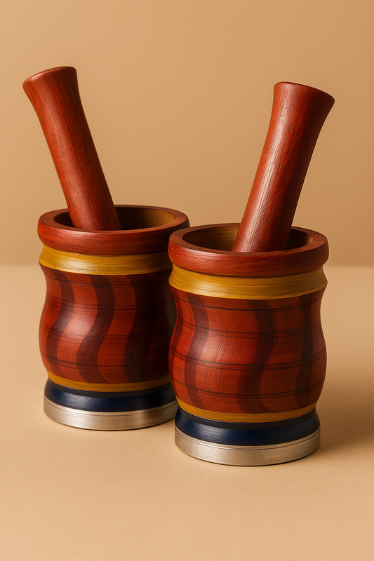 Handcrafted Wooden Mortar and Pestle – Traditional Spice Grinder for Kitchen Use / Per Piece