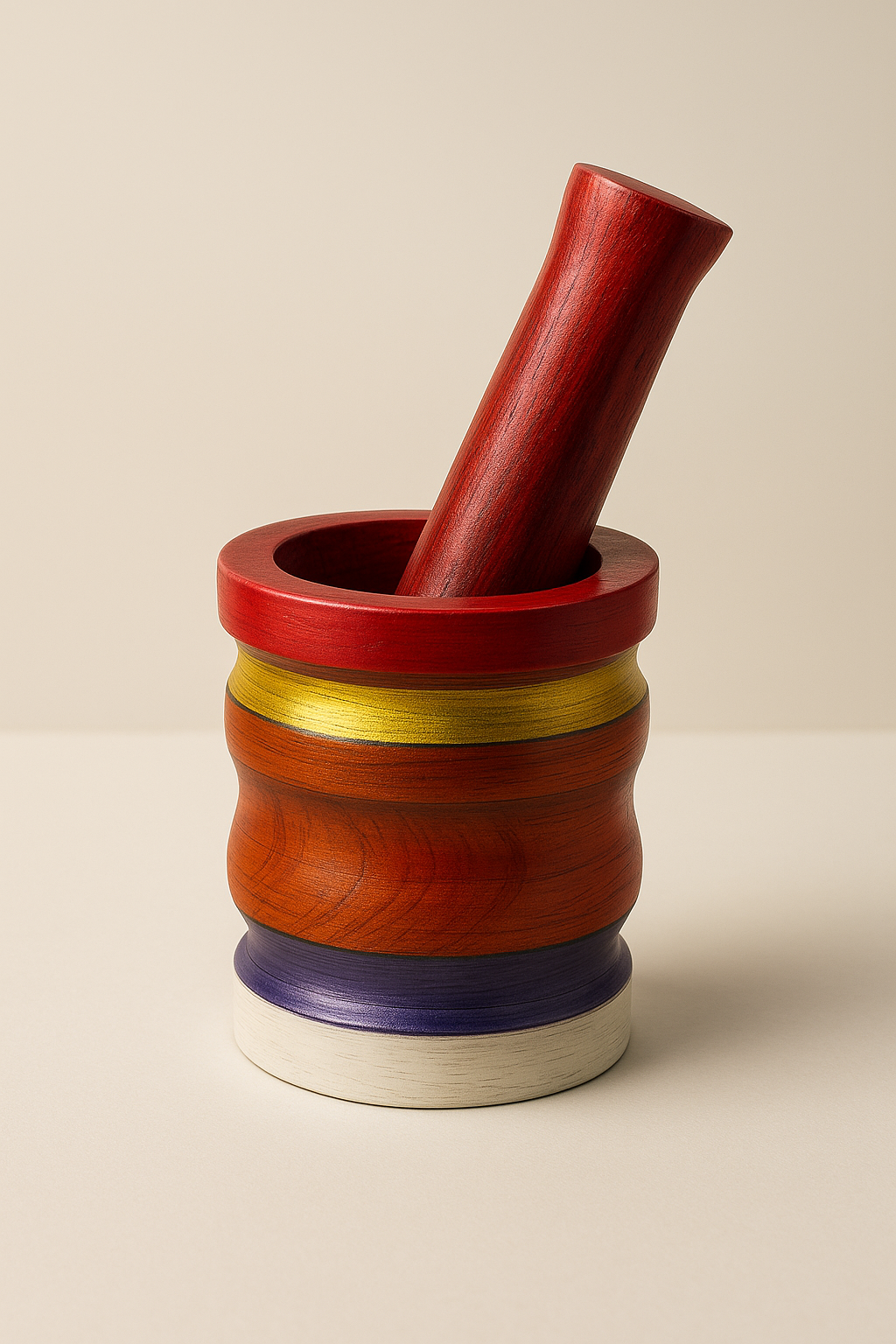 Handcrafted Wooden Mortar and Pestle – Traditional Spice Grinder for Kitchen Use / Per Piece