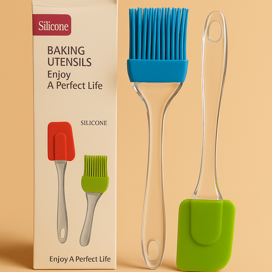 Silicone Baking Brush & Spatula Set – Heat Resistant & Food Safe