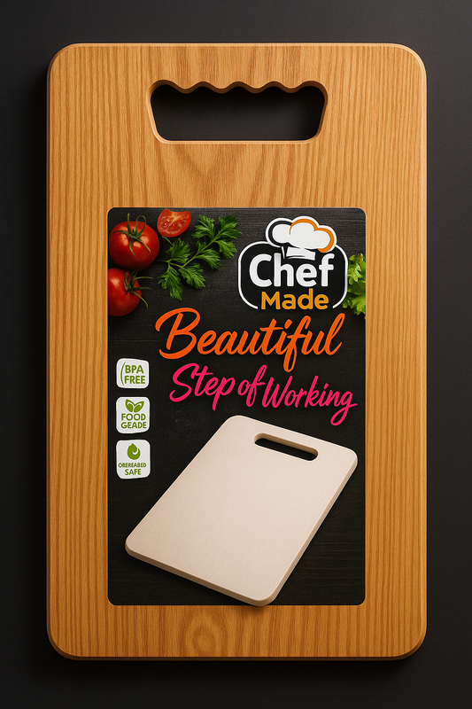 Durable Wooden-Style Cutting Board with Grip Handle – 12x8 Inches