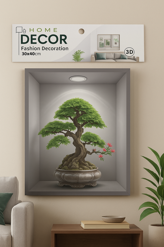 Home Decor 3D Wall Poster – Bonsai Tree Design (30x40cm)