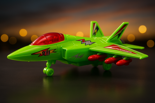 Pull-Back Light-Up Fighter Jet Toy – Flashing Lights &amp; Action Motion