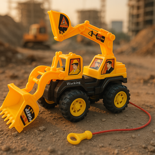 Manual Construction Excavator Toy Truck with Moving Arm & Scoop