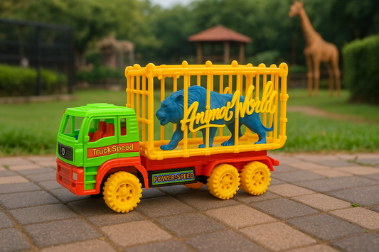 Colorful Animal Transport Truck Toy – Jungle Safari Cage Truck for Kids