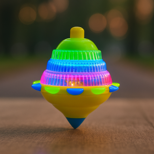 Pull String LED Spinning Top Toy – Colorful Light-Up Action
