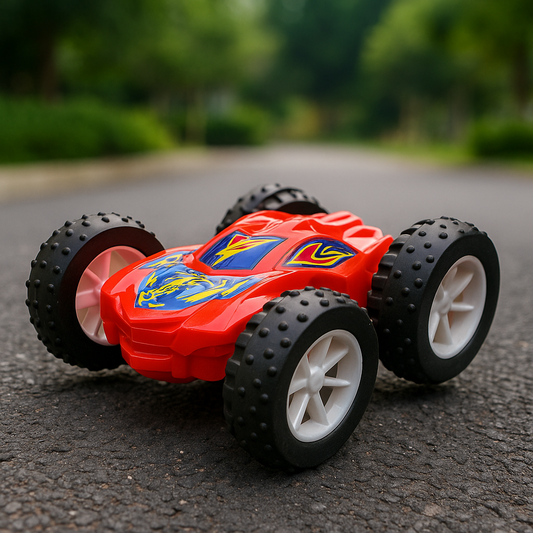 Red Stunt Toy Car with Big Wheels – High-Speed Flip Action