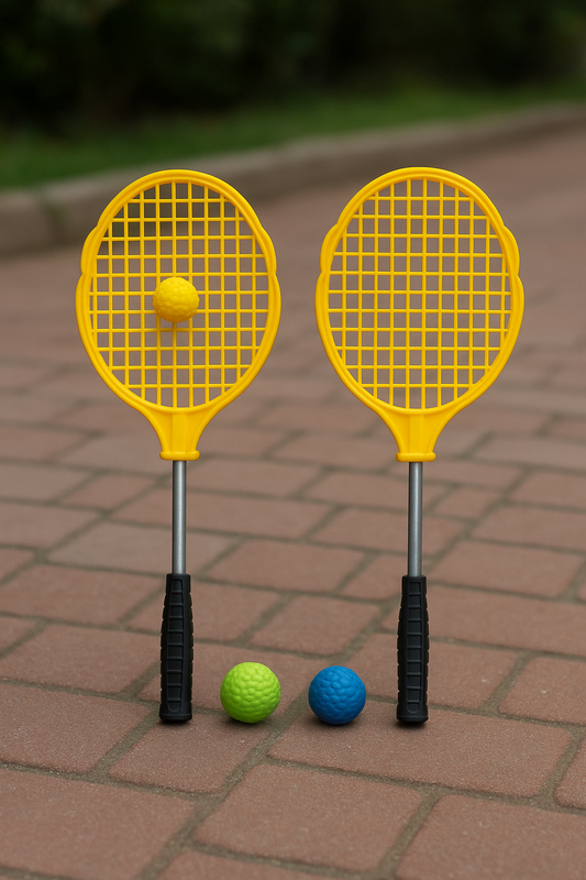Kids Tennis Racket Set – 2 Yellow Rackets with Soft Balls for Outdoor Fun