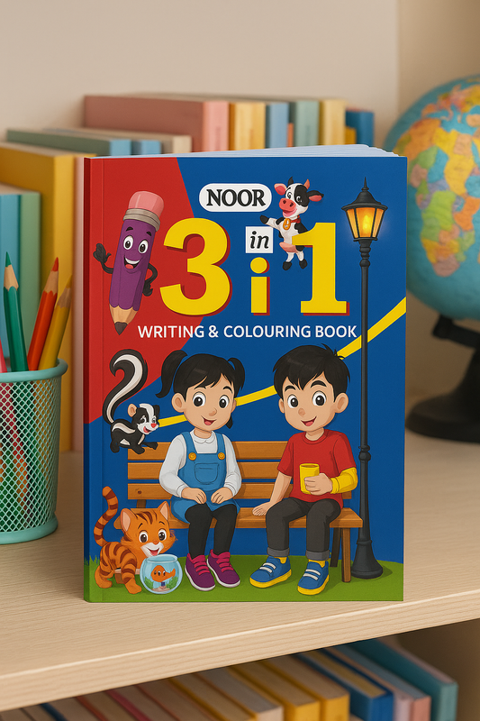 3-in-1 Writing & Colouring Book for Kids
