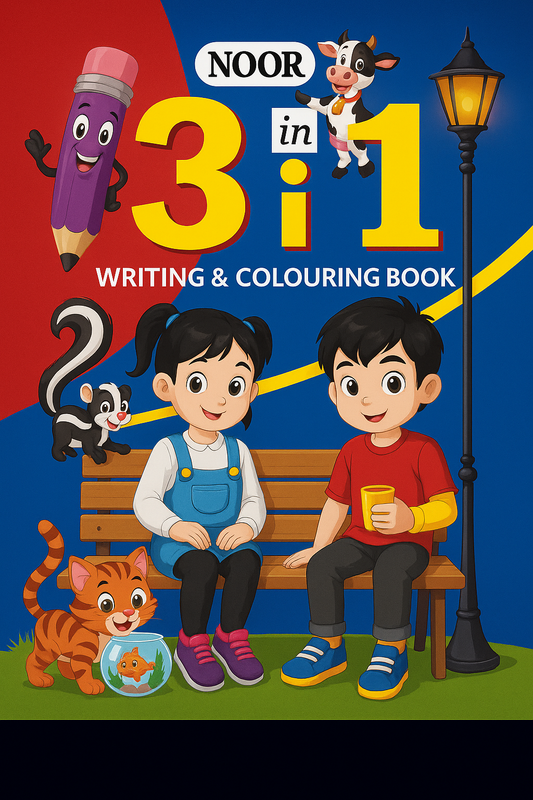 3-in-1 Writing & Colouring Book for Kids