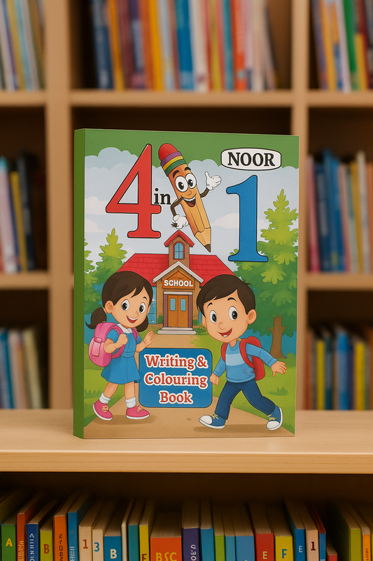 4-in-1 Writing & Colouring Book for Kids – School Edition