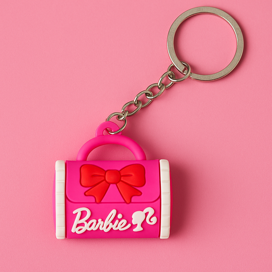 Barbie Handbag Keychain – Cute Pink Purse Style with Silver Chain