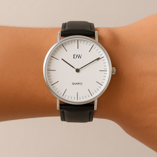 Daniel Wellington Style Men’s Watch – White Dial & Black Strap