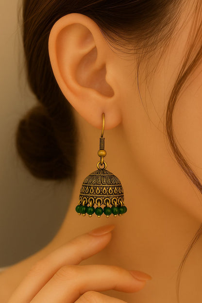Regal Pearl Jhumka Earrings