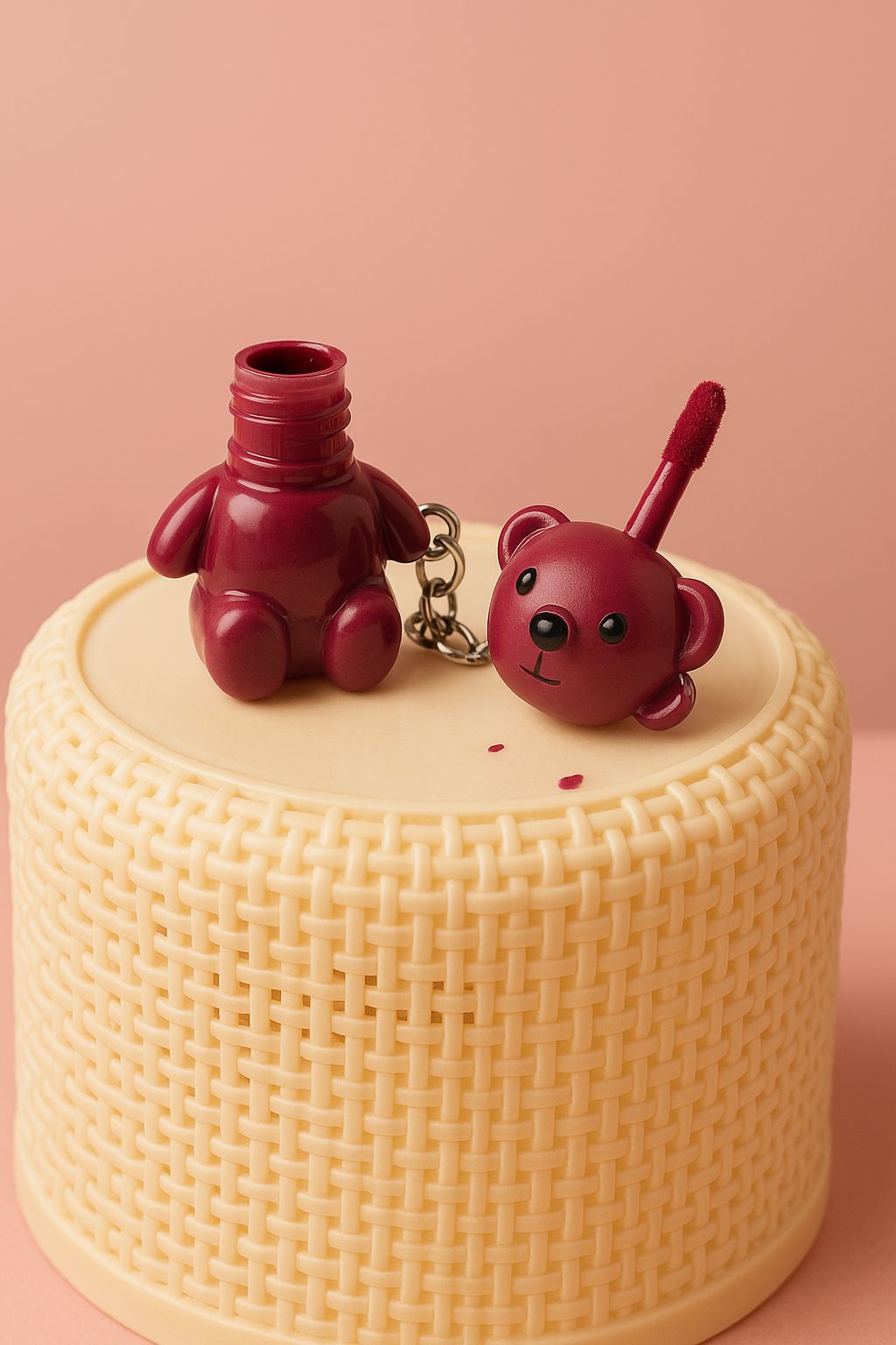 Beary Cute Teddy Bear Lip Gloss Keychain
